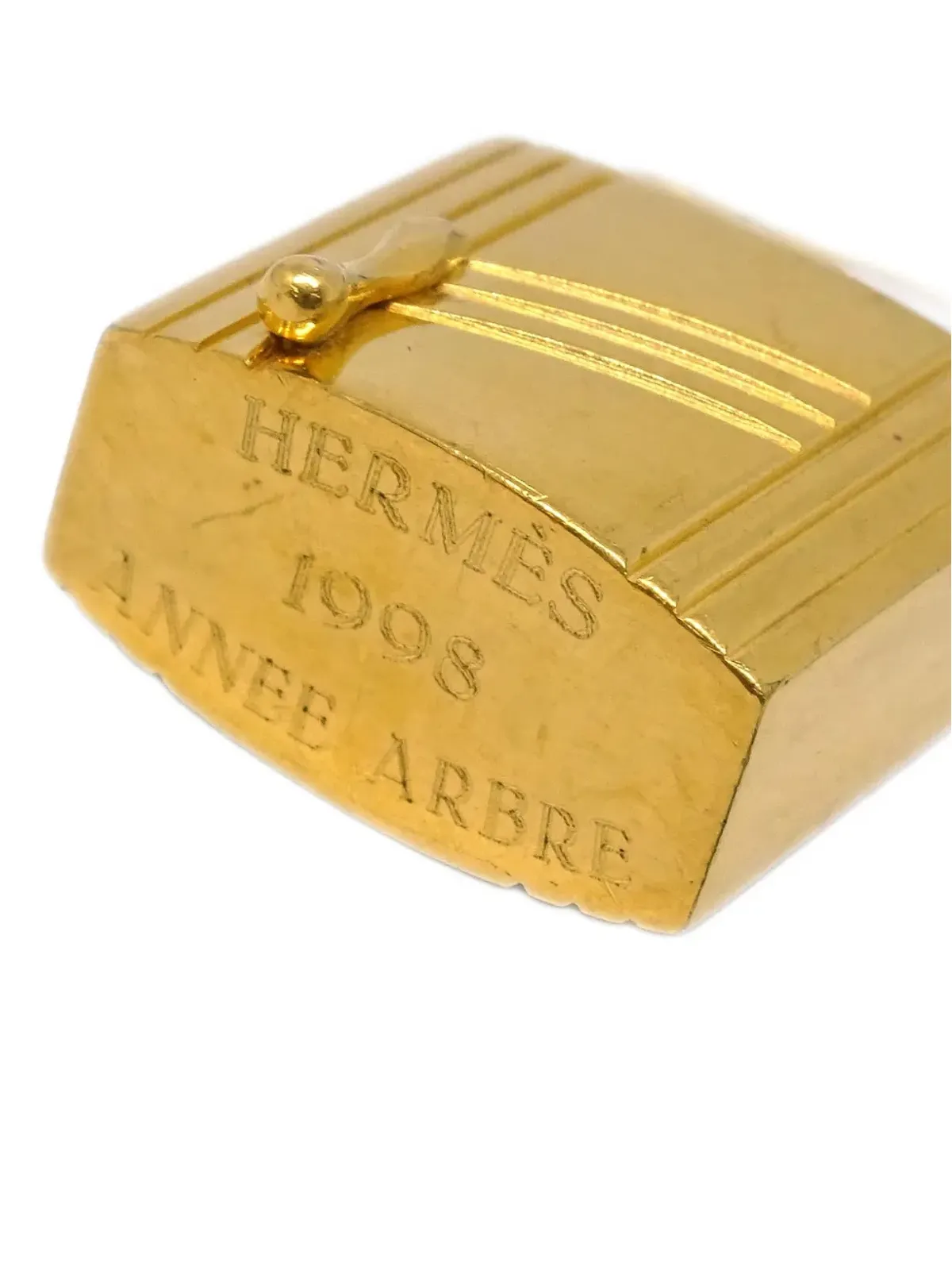 Hermès Pre-Owned 1998 アンヌ アルブレ カデナ パドロック チャーム - ゴールド - 画像3