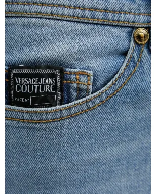 Versace Jeans Couture ロゴプレートジーンズ ブルー - サムネイル3
