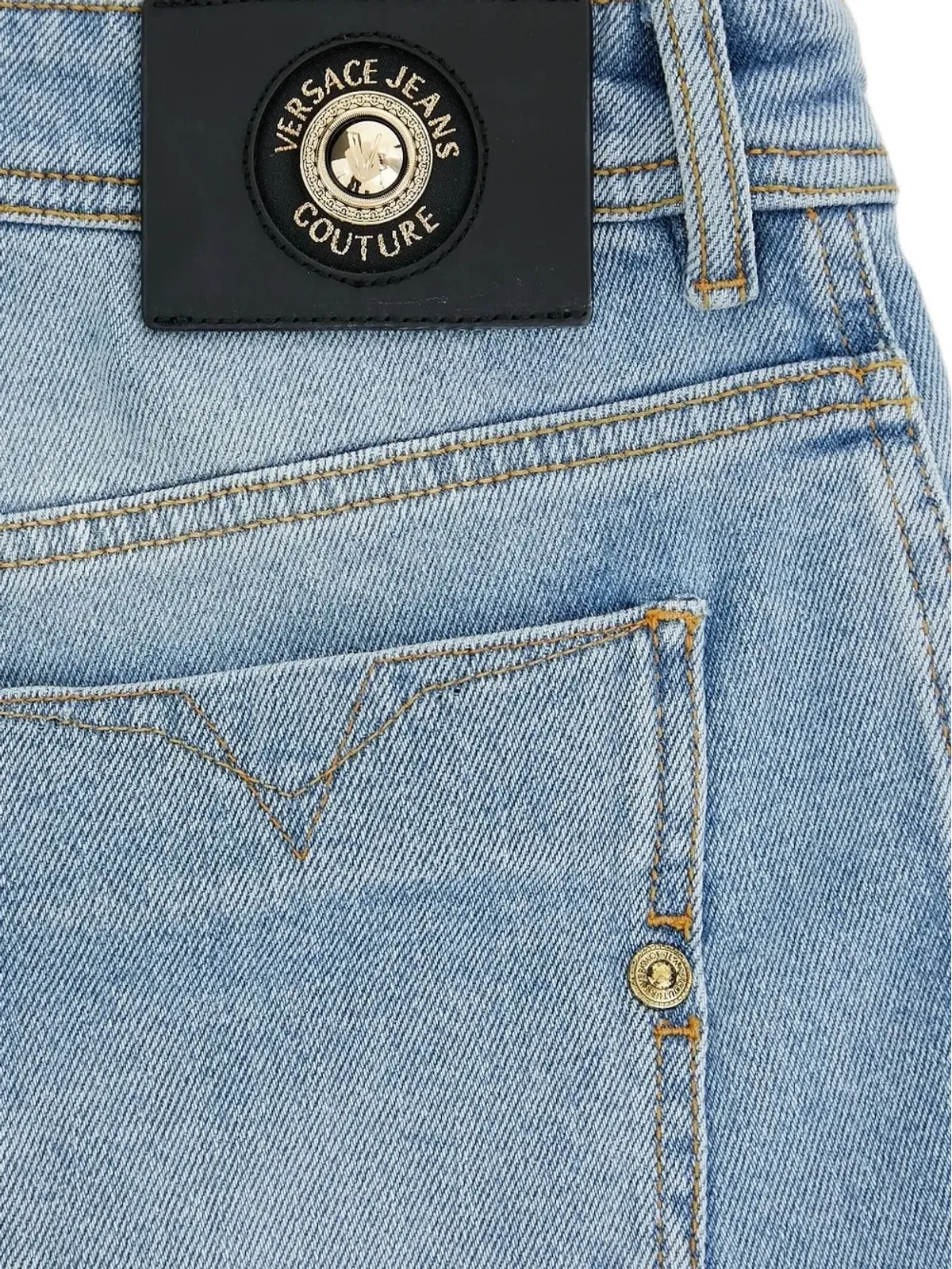 Versace Jeans Couture ロゴプレートジーンズ ブルー - 画像4