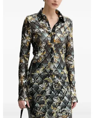 Versace Jeans Couture スパンコール装飾ブラウス - ブラック - サムネイル1