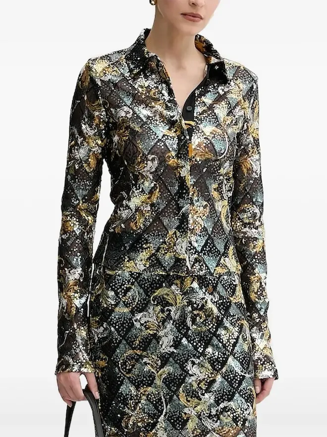 Versace Jeans Couture Versace Jeans Couture スパンコール装飾ブラウス - ブラックの商品画像