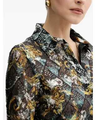 Versace Jeans Couture スパンコール装飾ブラウス - ブラック - サムネイル3