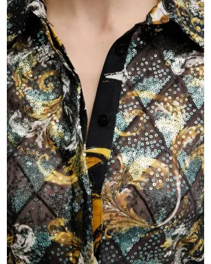 Versace Jeans Couture スパンコール装飾ブラウス - ブラック - サムネイル4