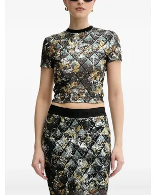 Versace Jeans Couture スパンコール装飾のバロック柄トップス - サムネイル1
