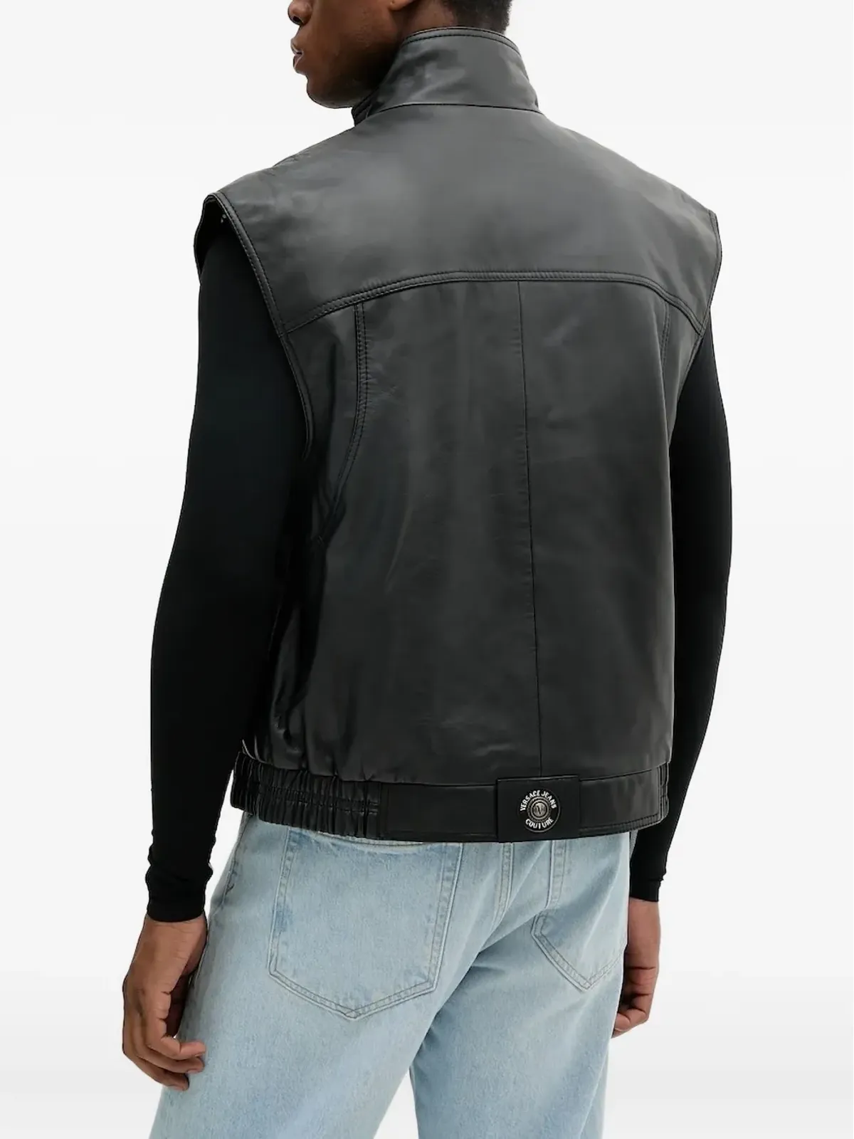 Versace Jeans Couture ボタン留めレザー ベスト - 画像2