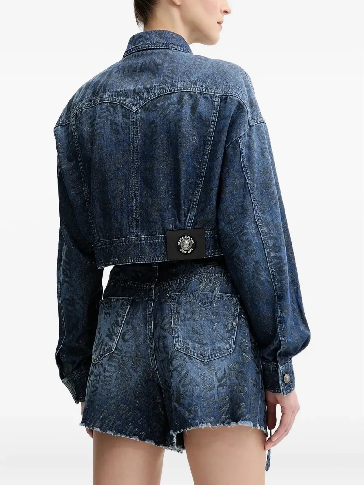 Versace Jeans Couture メタリックプリント デニムジャケット - 画像2