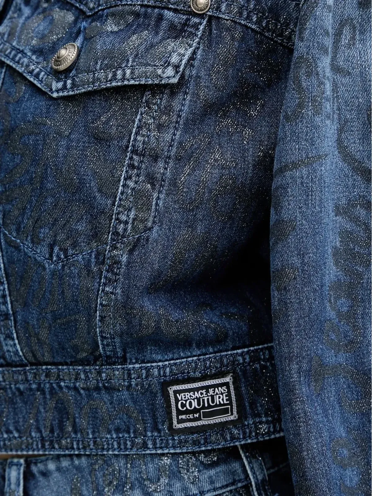 Versace Jeans Couture メタリックプリント デニムジャケット - 画像4