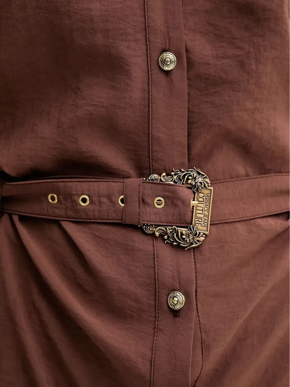 Versace Jeans Couture オフショルダーベルト付きシャツドレス - 画像5