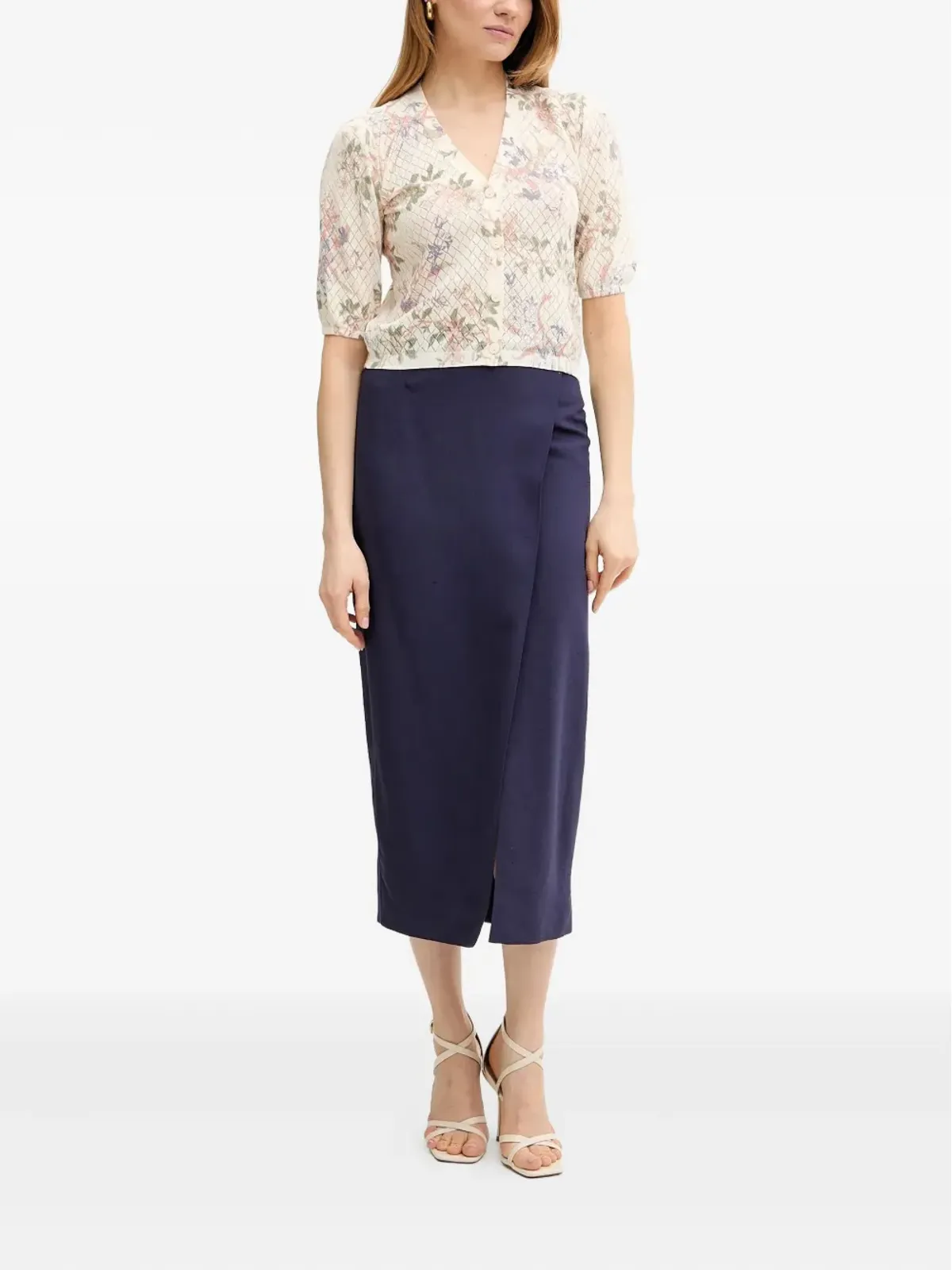 LUISA SPAGNOLI Triangolo wrap-front midi skirt - 画像2