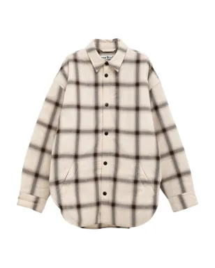Acne Studios ベージュ系チェック柄オーバーシャツ - サムネイル1