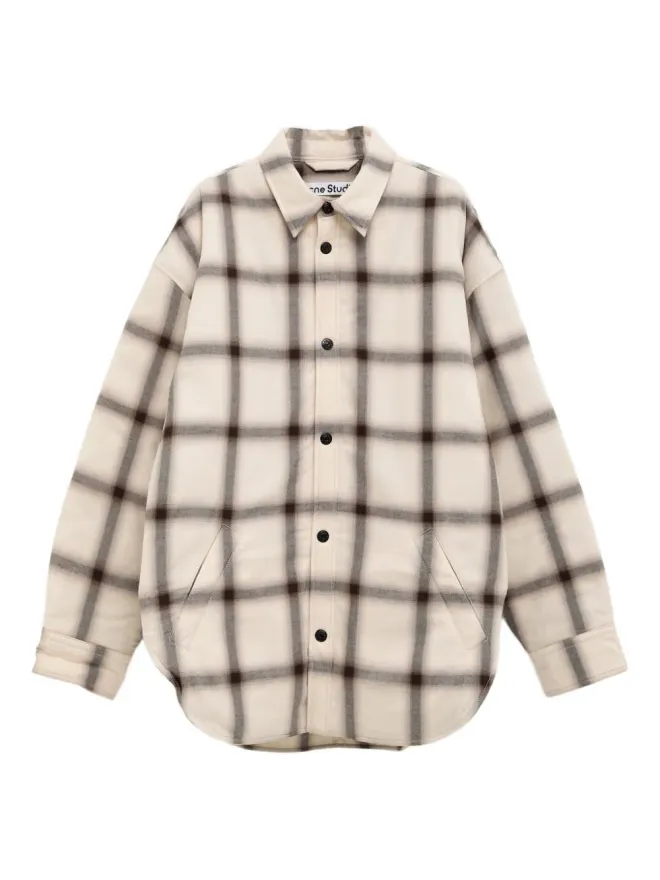 Acne Studios Acne Studios ベージュ系チェック柄オーバーシャツの商品画像