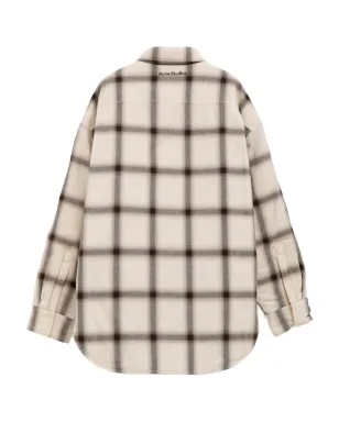 Acne Studios ベージュ系チェック柄オーバーシャツ - サムネイル2