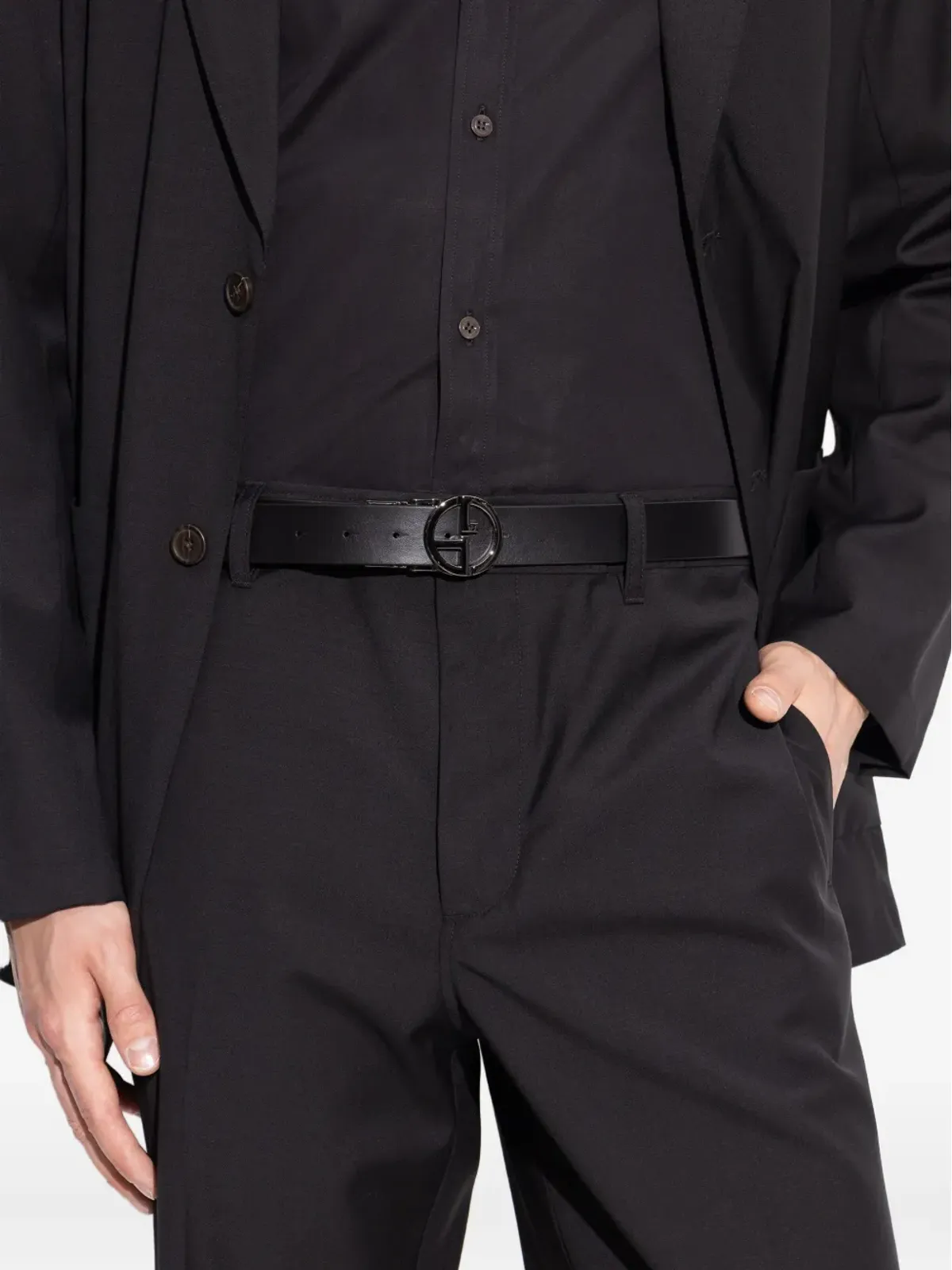 Giorgio Armani ロゴバックルベルト - 画像5