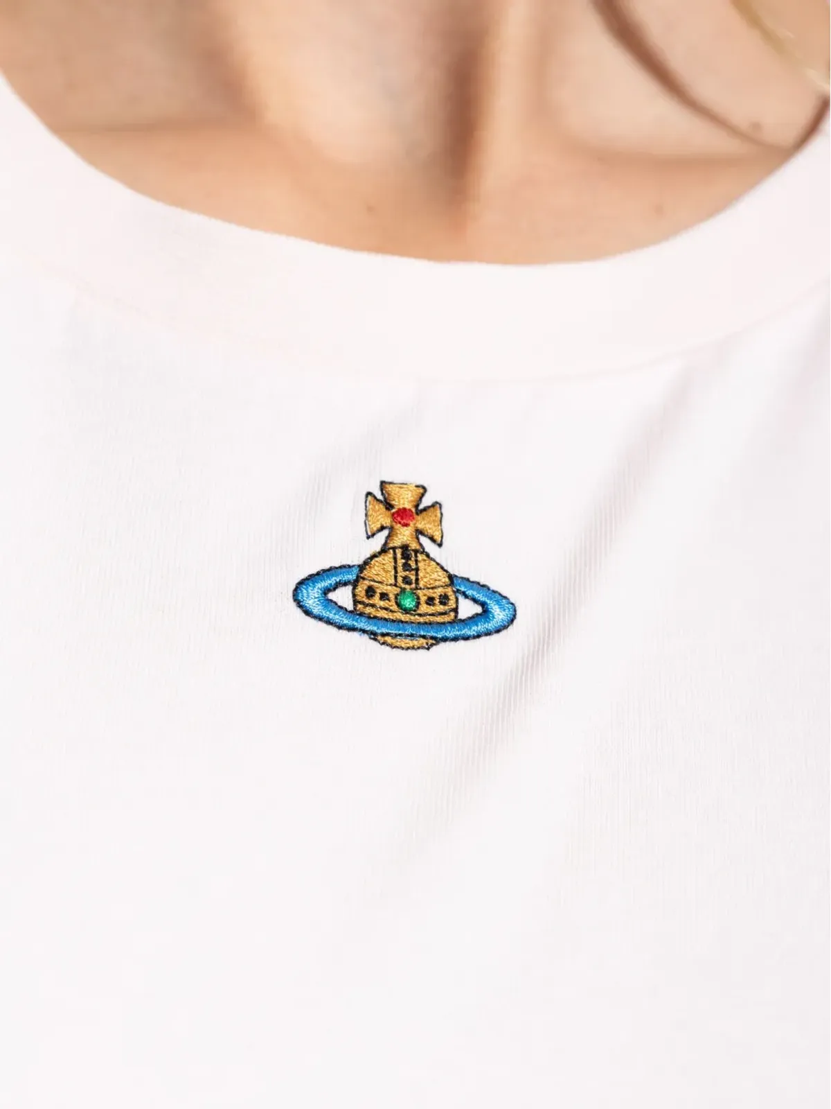 Vivienne Westwood Orb Peru 刺繍 Tシャツ - White - 画像5