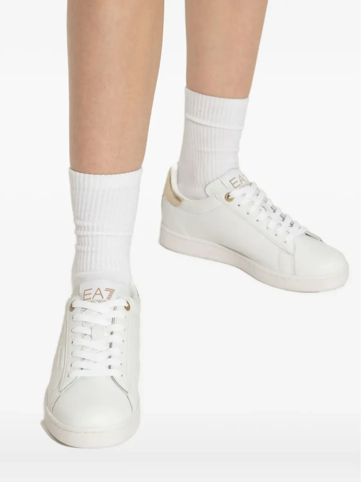 Ea7 Emporio Armani レザー スニーカー - White - 画像5