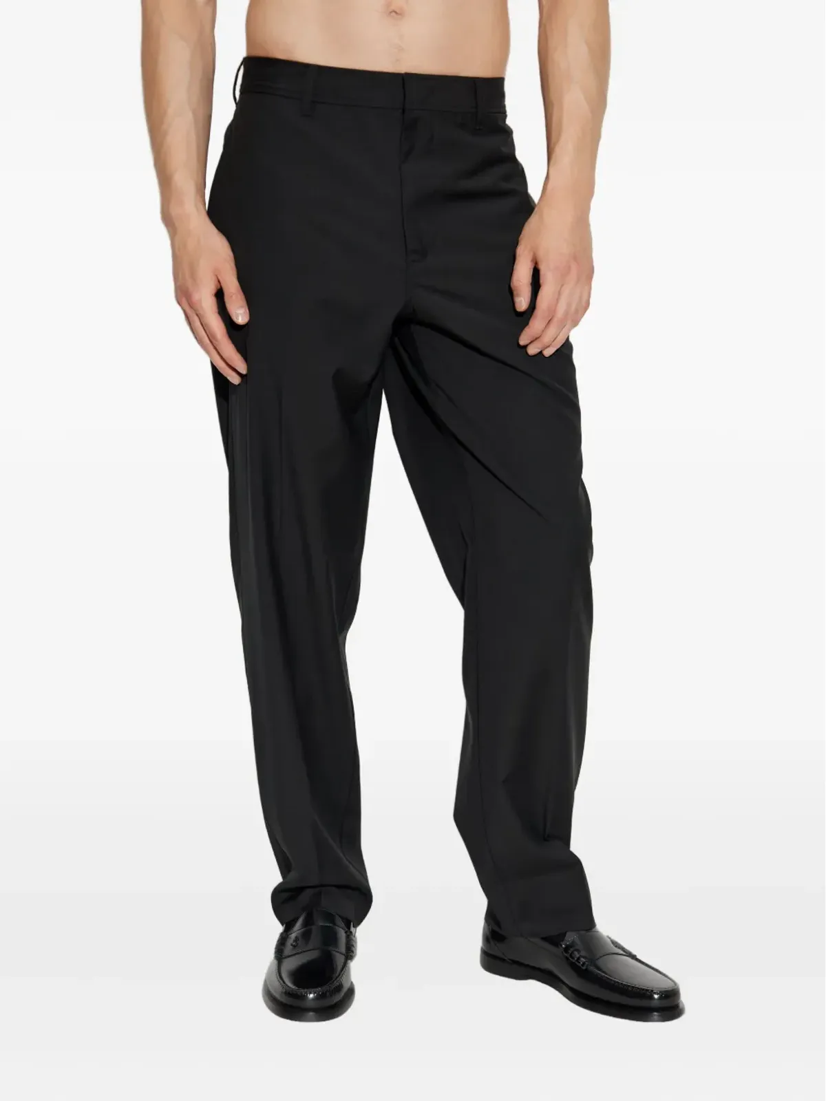 Emporio Armani ヴァージンウールのストレートレッグパンツ - 画像3