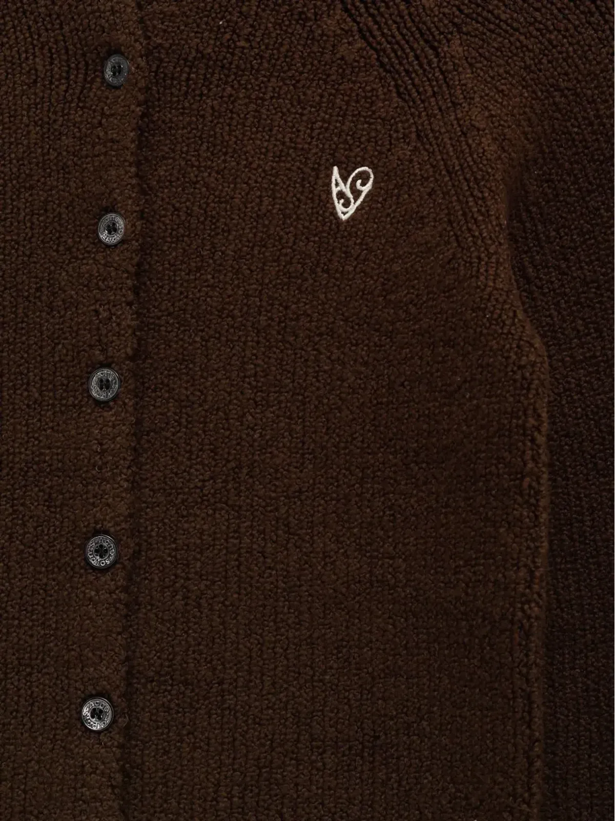 Acne Studios ハート刺繍のボタン付きカーディガン - 画像3