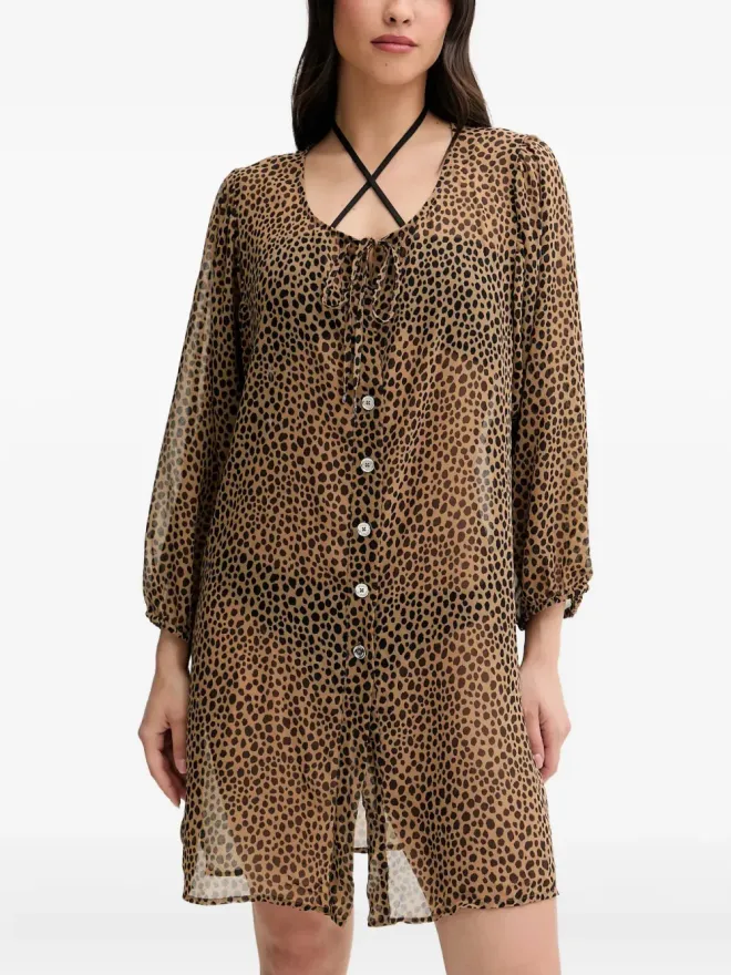 Michael Michael Kors Michael Michael Kors レオパード柄ボタンブラウスの商品画像
