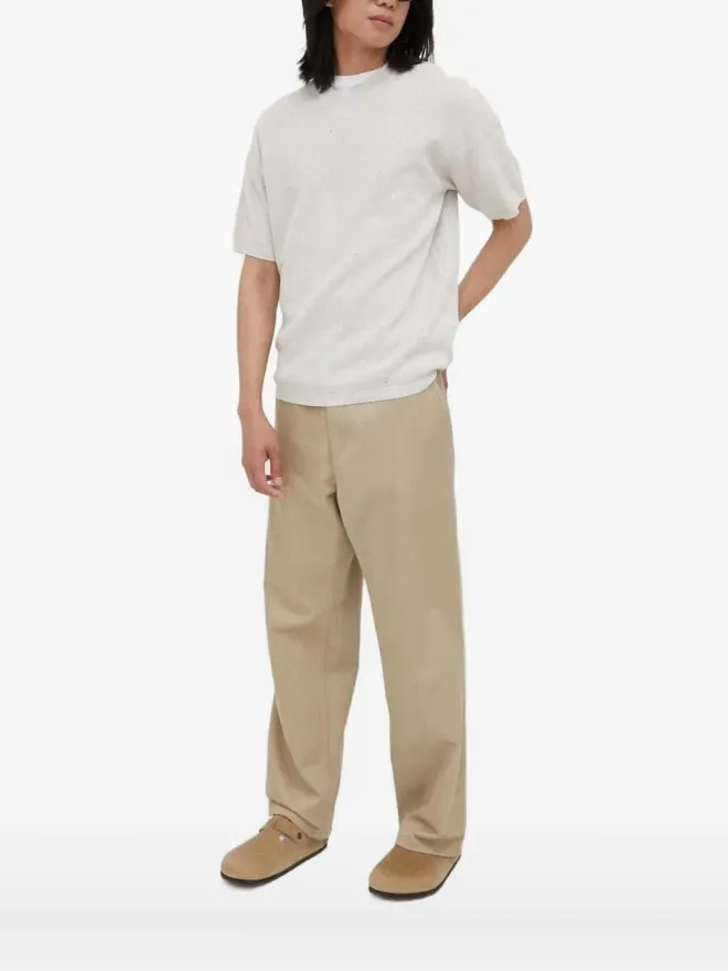American Vintage American Vintage Dozborow speckled V-neck sweater - Neutralsの商品画像