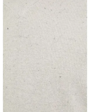 American Vintage Dozborow speckled V-neck sweater - Neutrals - サムネイル4