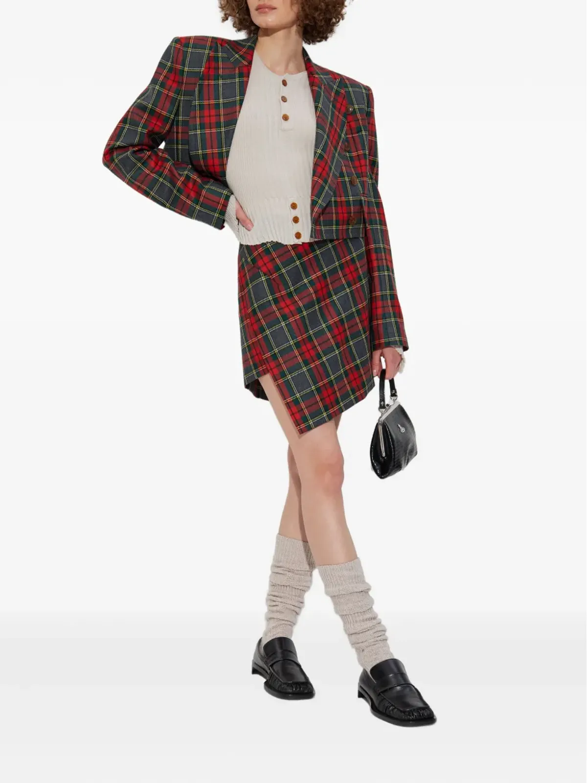 Vivienne Westwood アシンメトリック チェック柄 ミニスカート - 画像2