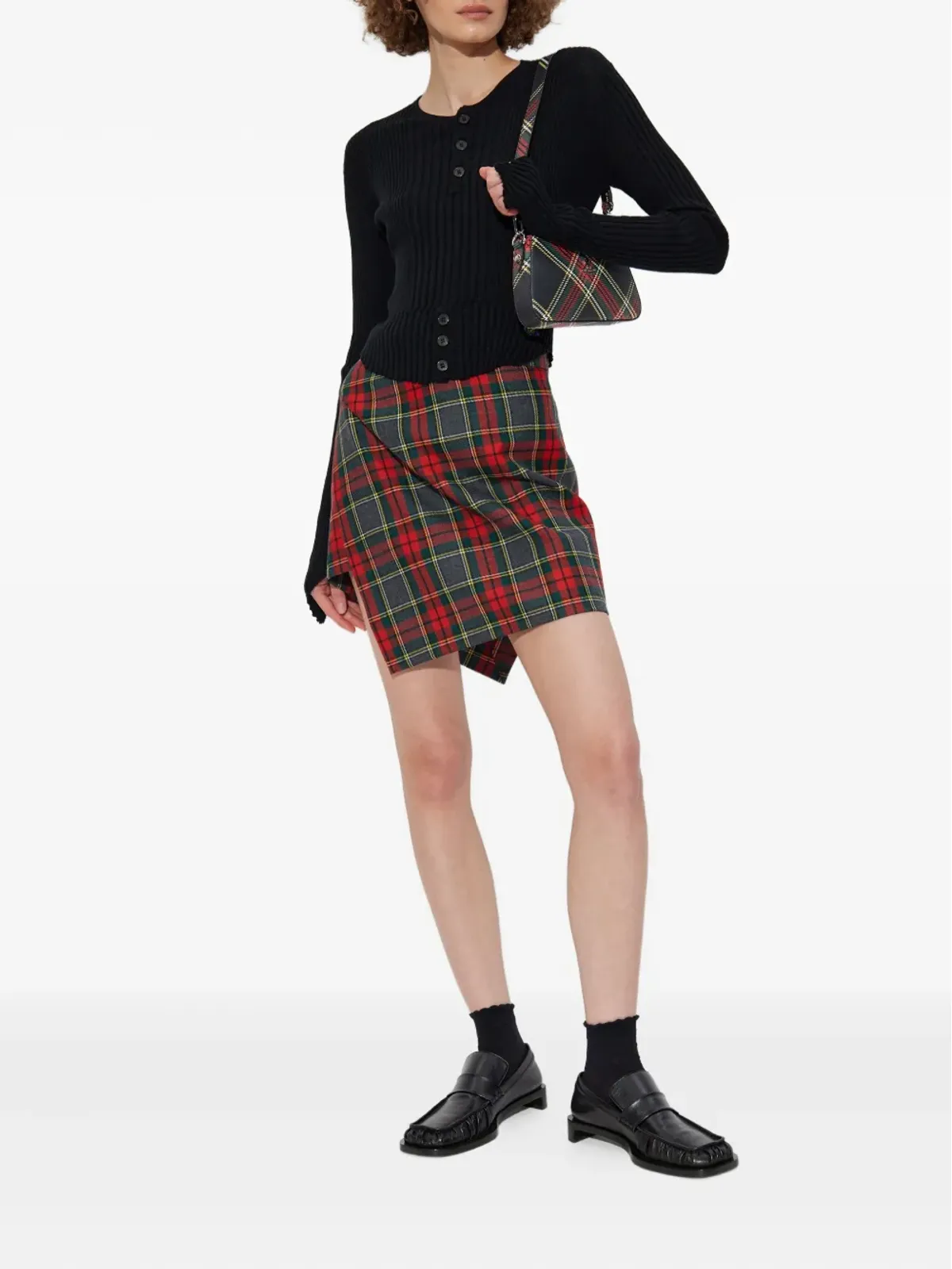 Vivienne Westwood リブ編みボタンアップトップス - ブラック - 画像2