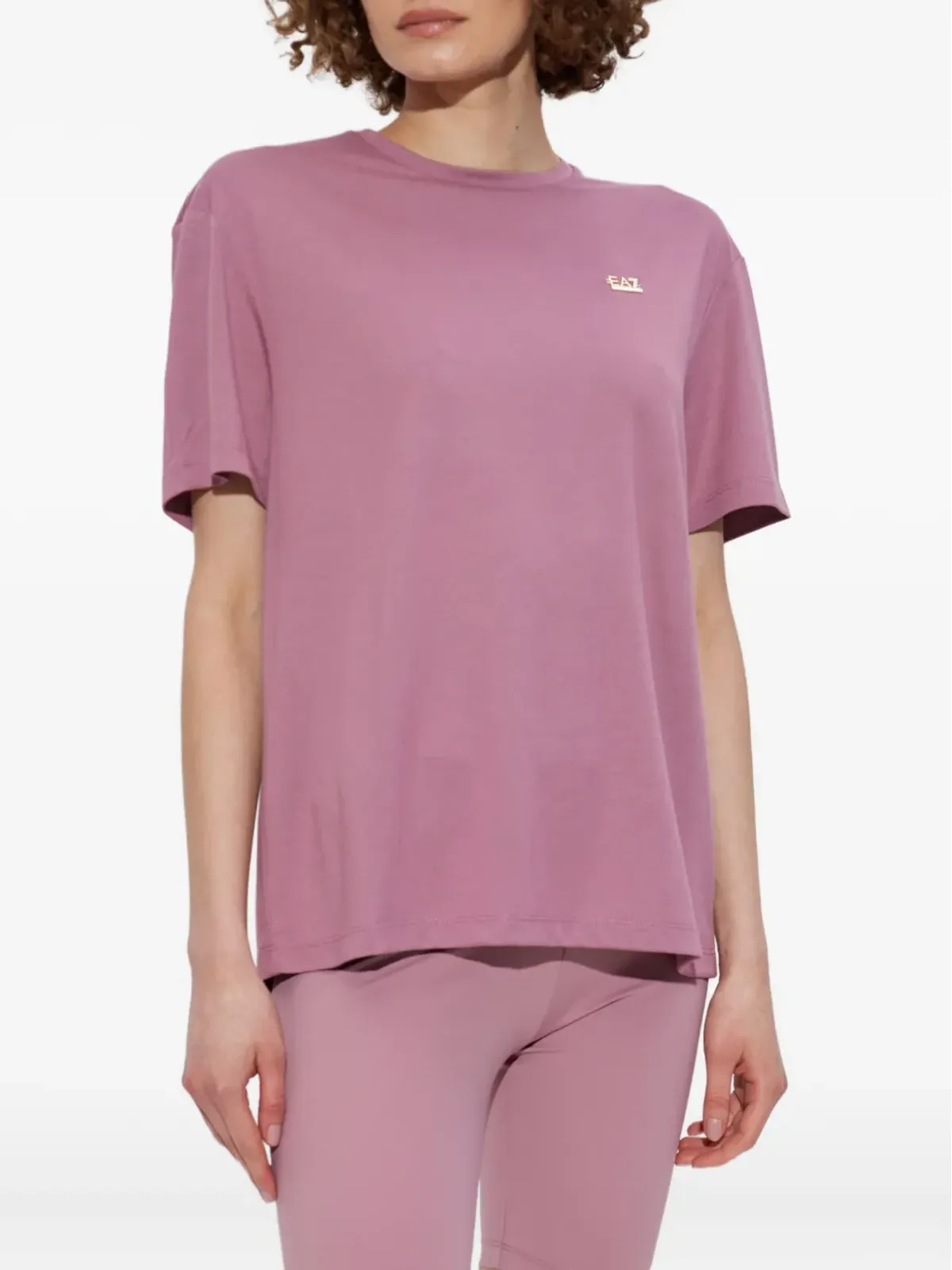 Ea7 Emporio Armani ロゴプレートTシャツ - ピンク - 画像3