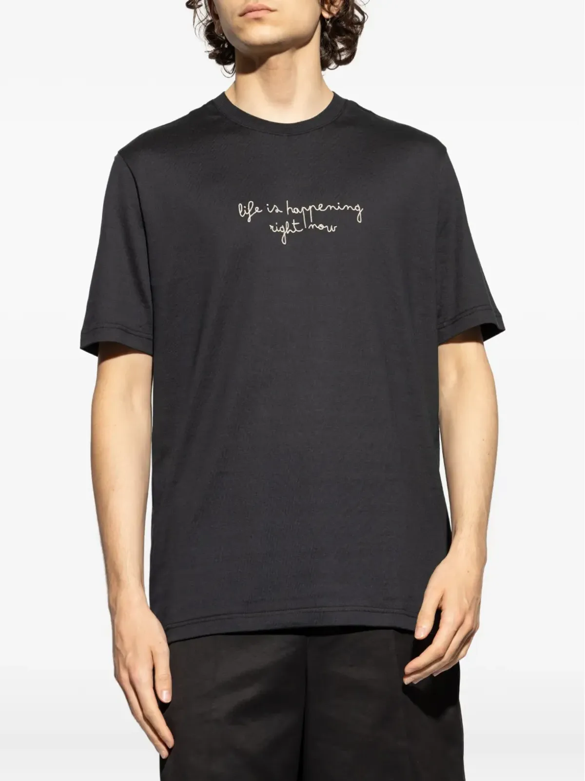 Eleventy スローガン刺繍Tシャツ - 画像3