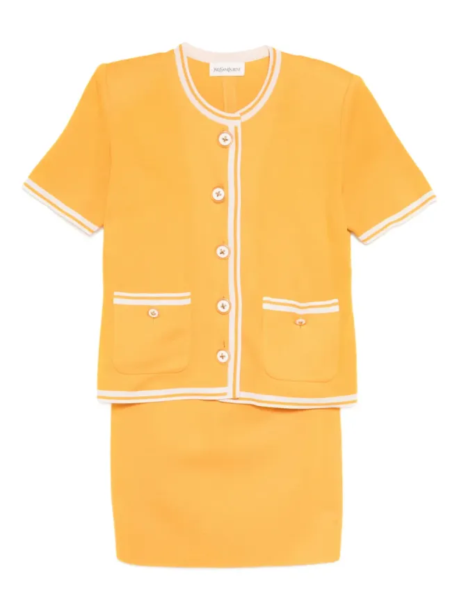 Saint Laurent Pre-Owned Saint Laurent Pre-Owned セットアップスーツ（ジャケットとスカート） - Yellowの商品画像