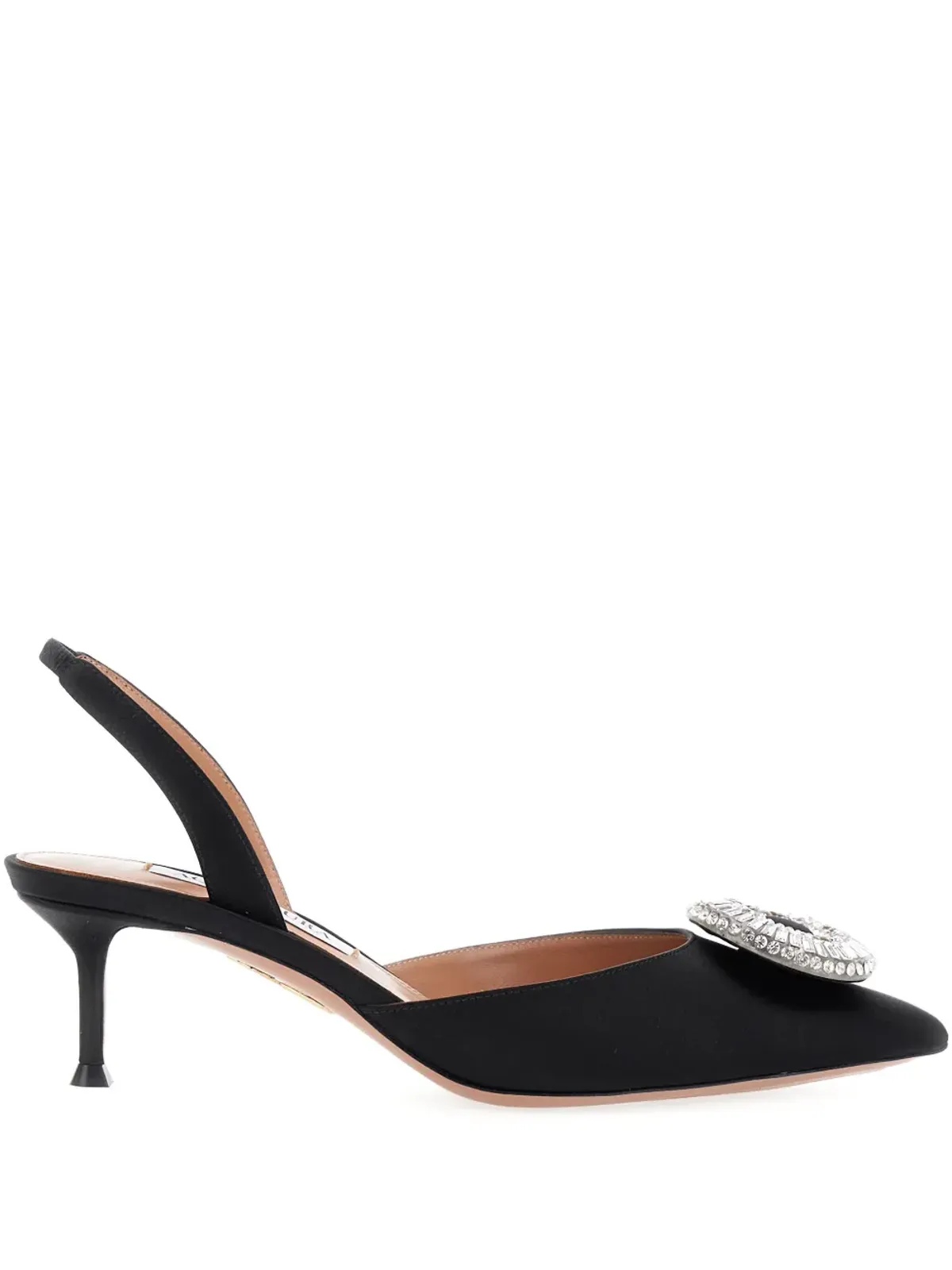 Aquazzura クリスタルフープスリングバックパンプス（ブラック） - 画像1