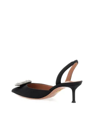 Aquazzura クリスタルフープスリングバックパンプス（ブラック） - サムネイル3