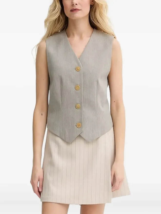 By Malene Birger By Malene Birger Occa ボタン留め ノースリーブ ベスト（グレー）の商品画像