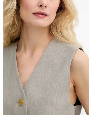 By Malene Birger Occa ボタン留め ノースリーブ ベスト（グレー） - サムネイル3