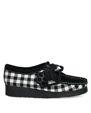 Clarks Originals ギンガムチェック柄の花モチーフ ローファー - ブラック - サムネイル1