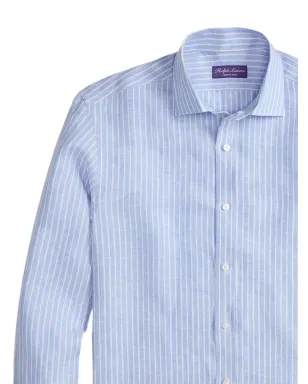 Ralph Lauren Purple Label ストライプリネンシャツ - ブルー - サムネイル2