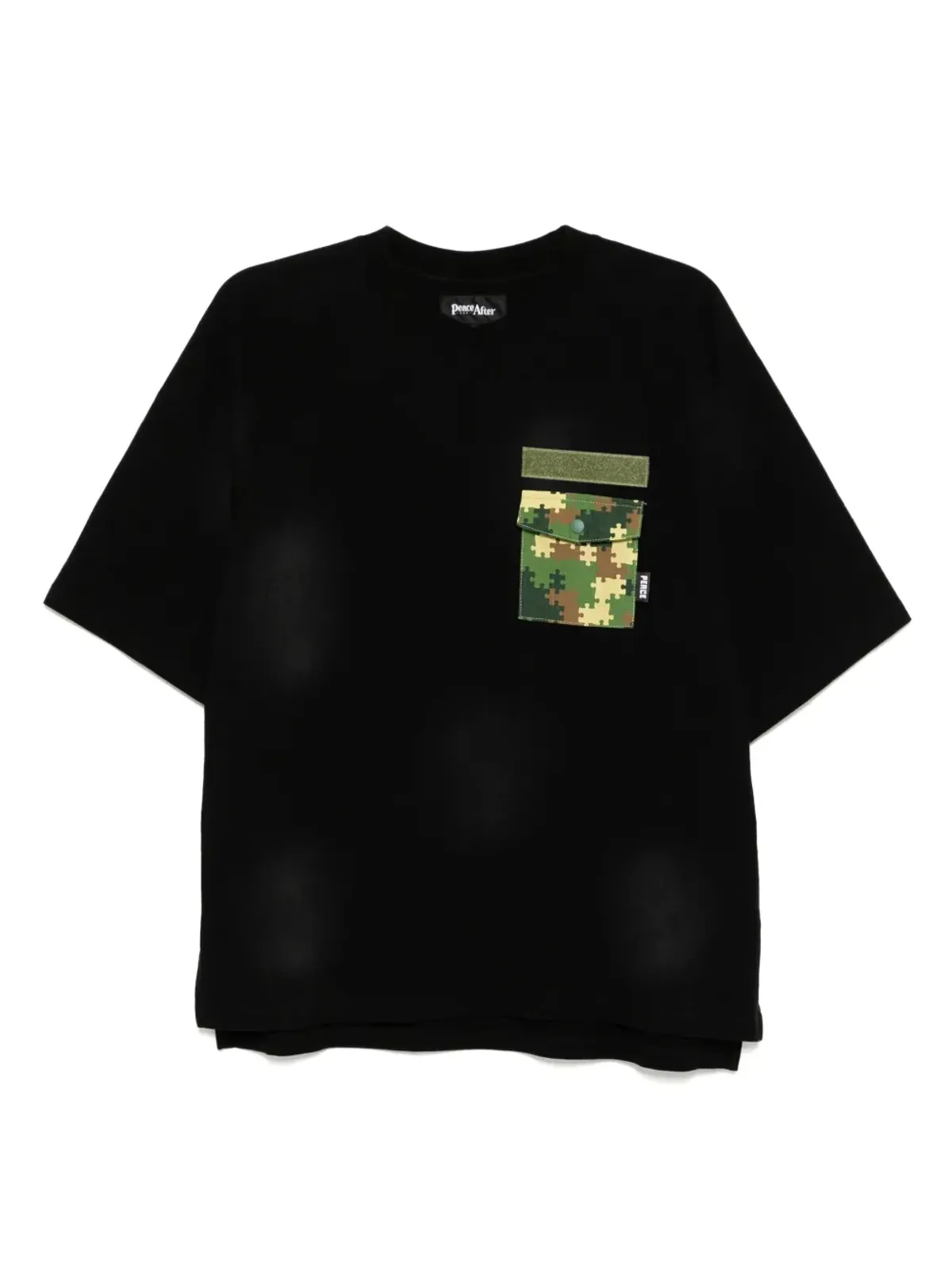PEACE AND AFTER ロゴパッチTシャツ - ブラック - 画像1