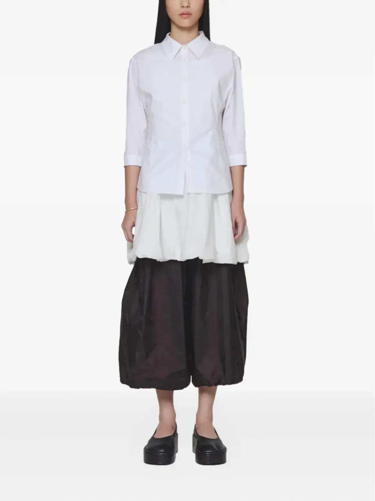 Amomento 三分の四袖シャツ - White - 画像2