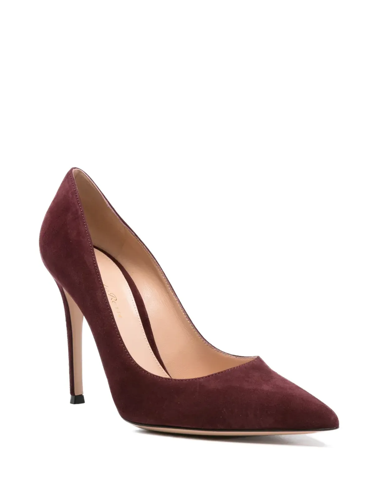 Gianvito Rossi 105mm スエード ポインテッドトゥ ヒールパンプス - ブラウン - 画像2