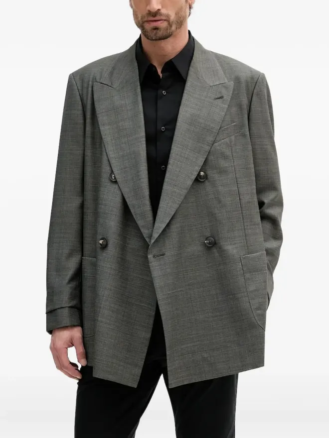 Emporio Armani Emporio Armani ダブルブレストブレザー - グレーの商品画像