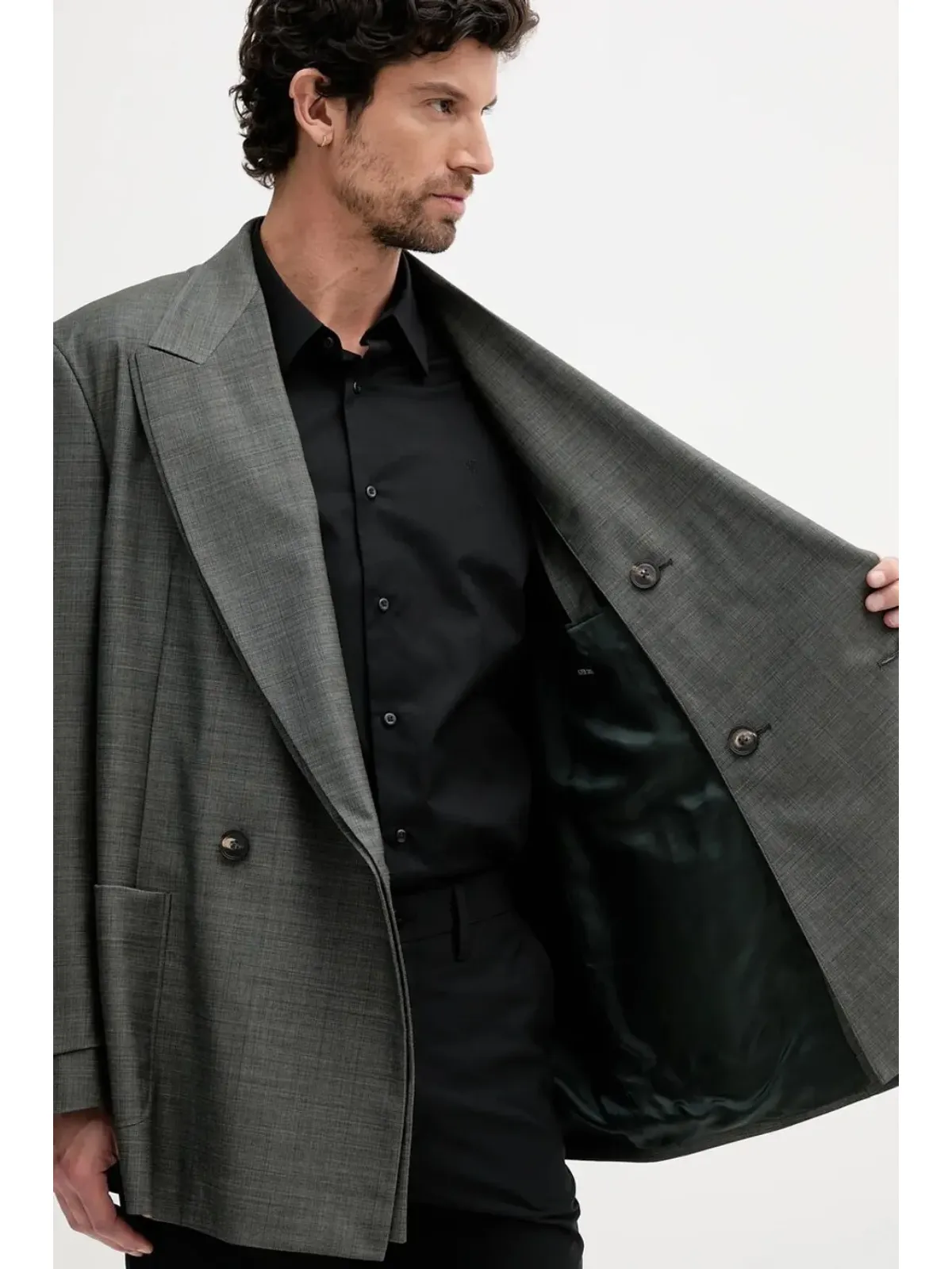 Emporio Armani ダブルブレストブレザー - グレー - 画像5