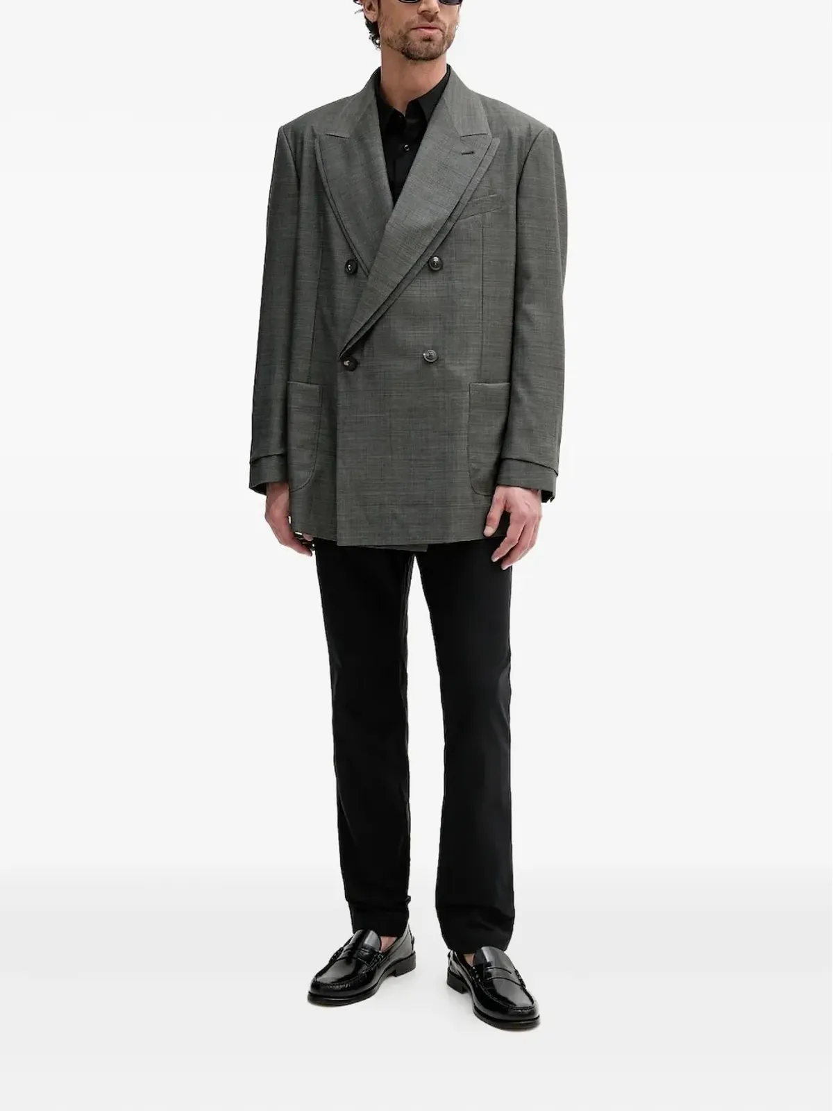 Emporio Armani ダブルブレストブレザー - グレー - 画像2
