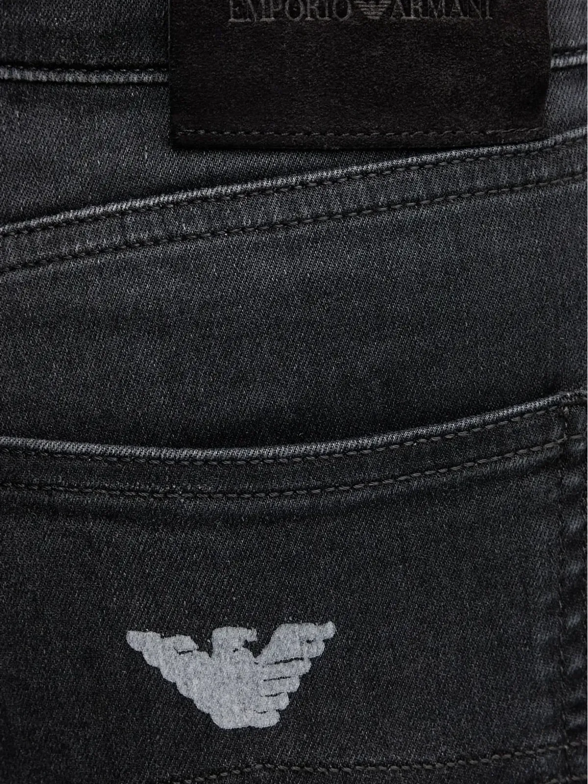 Emporio Armani ロゴ刺繍入りフレアジーンズ - 画像3