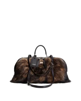 Dolce & Gabbana Vittoria ファー トリム トートバッグ - ブラウン - サムネイル1