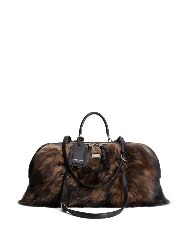 Dolce & Gabbana Dolce & Gabbana Vittoria ファー トリム トートバッグ - ブラウンの商品画像