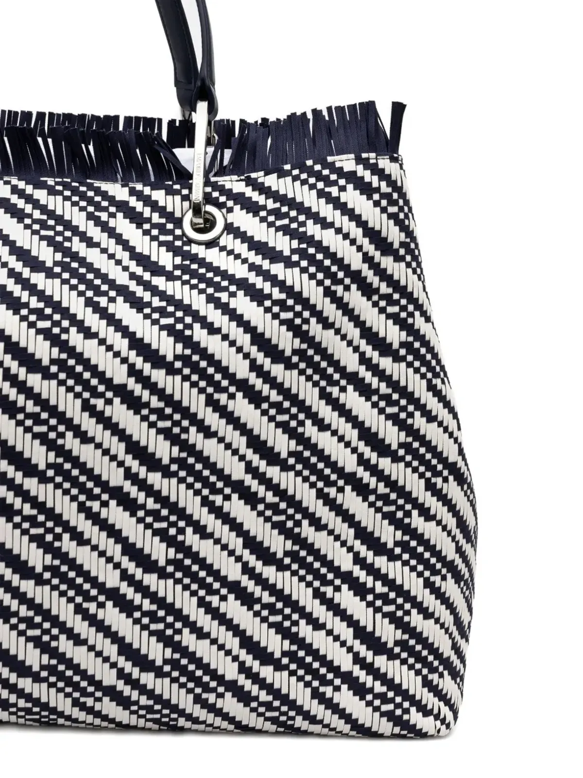 Emporio Armani フリンジ付き織りトートバッグ - Blue - 画像4
