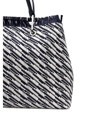 Emporio Armani フリンジ付き織りトートバッグ - Blue - サムネイル4