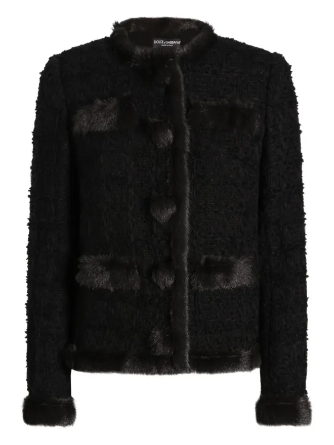 Dolce & Gabbana Dolce & Gabbana ファー付きツイードジャケットの商品画像