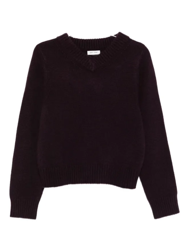 Soft Goat Soft Goat knit chunky V neck - Redの商品画像