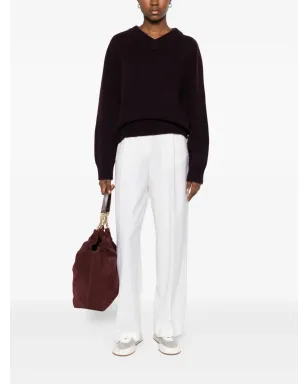 Soft Goat knit chunky V neck - Red - サムネイル2