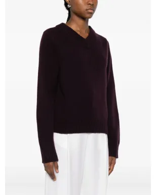 Soft Goat knit chunky V neck - Red - サムネイル3